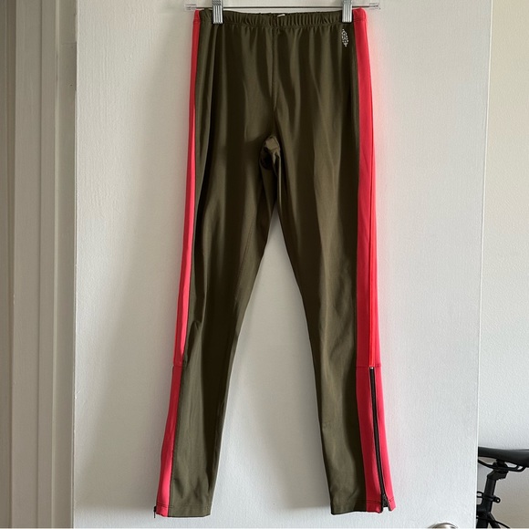 Free People FP Movement Green/Pink Stripe Zipper Side Leggings size Small EUC - Picture 4 of 12